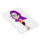 Magnet Flexible chibi fille avec une queue de lapin (Côté Droit)