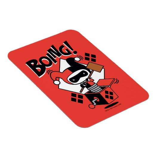 Magnet Flexible Chibi Harley-Quinn-In-A-Box Avec Marteau (Côté Droit)