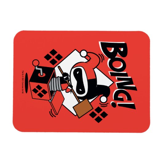 Magnet Flexible Chibi Harley-Quinn-In-A-Box Avec Marteau (Horizontal)