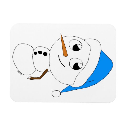 Magnet Flexible chibi snowman (Horizontal)