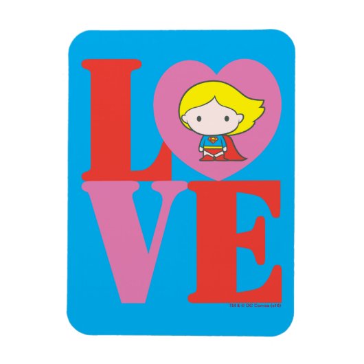 Magnet Flexible Chibi Supergirl LOVE (Vertical)