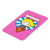 Magnet Flexible Chibi Supergirl Starburst Coeur et logo (Côté Gauche)