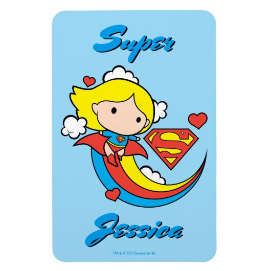 Magnet Flexible Chibi Supergirl volant arc-en-ciel (Vertical)