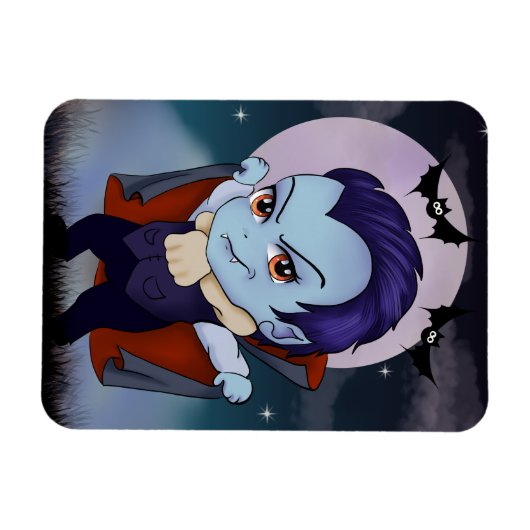 Magnet Flexible Chibi Vampire Et Bats (Horizontal)