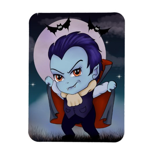 Magnet Flexible Chibi Vampire Et Bats (Vertical)