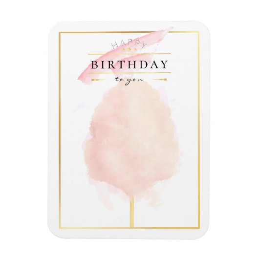 Magnet Flexible Chic Aquarelle Cotton Candy Anniversaire (Vertical)
