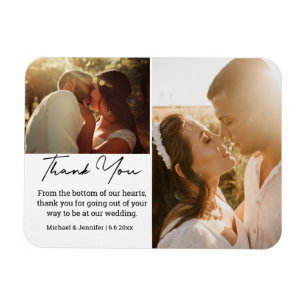 Magnet Flexible chic calligraphie mariage photo collage merci