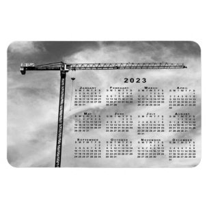 Magnet Flexible Chic Construction Grue Photo Calendrier 2023