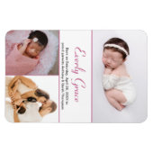 Magnet Flexible Chic Dusty Rose Pink Script Name Baby Girl Photos (Horizontal)