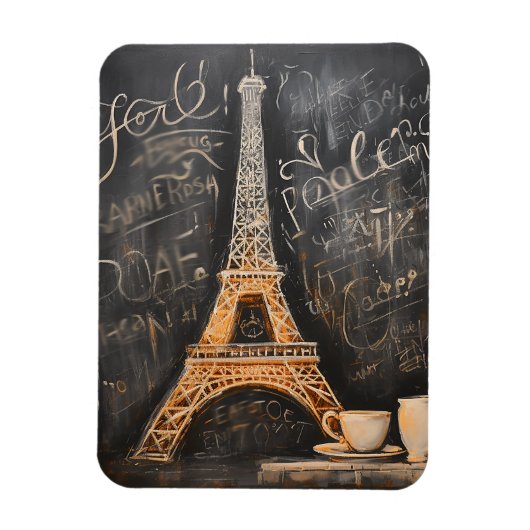 Magnet Flexible Chic Eiffel Tower Café Café Chalet Paris (Vertical)