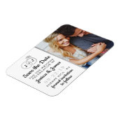 Magnet Flexible Chic Faux Argent Huile Monogramme Mariage Cercles (Côté Gauche)