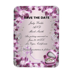 Magnet Flexible Chic Floral Purple Chic Sauvez L'Aimant Date