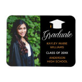 Magnet Flexible Chic Graduation Photo 2025 Black Gold Faire-part (Horizontal)