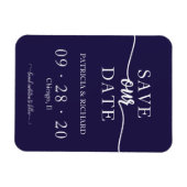 Magnet Flexible Chic Navy Blue Non Photo Wedding Enregistrer La Da (Horizontal)