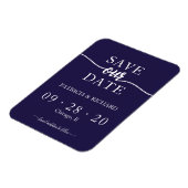 Magnet Flexible Chic Navy Blue Non Photo Wedding Enregistrer La Da (Côté Gauche)