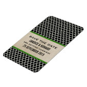 Magnet Flexible Chic Quatrefoil Enregistrer l'aimant de date, vert (Côté Gauche)