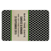 Magnet Flexible Chic Quatrefoil Enregistrer l'aimant de date, vert (Horizontal)