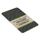 Magnet Flexible Chic Quatrefoil Enregistrer l'aimant de date, vert (Côté Droit)