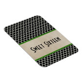 Magnet Flexible Chic Quatrefoil Sweet 16 Aimant, Vert (Côté Droit)