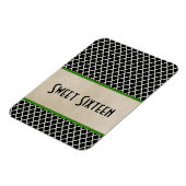 Magnet Flexible Chic Quatrefoil Sweet 16 Aimant, Vert (Côté Gauche)