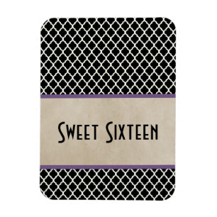 Magnet Flexible Chic Quatrefoil Sweet 16 Aimant, Violet