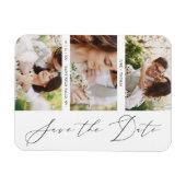 Magnet Flexible Chic Romantic 3 Photos Wedding Trendy Engagement (Horizontal)