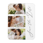 Magnet Flexible Chic Romantic 3 Photos Wedding Trendy Engagement (Vertical)