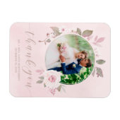 Magnet Flexible Chic rose rose Mariage photo Merci (Horizontal)