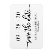 Magnet Flexible Chic Script Mariage Noir Et Blanc Enregistrer La D (Vertical)