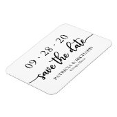 Magnet Flexible Chic Script Mariage Noir Et Blanc Enregistrer La D (Côté Gauche)