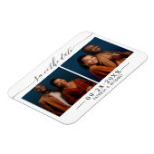 Magnet Flexible Chic Script Mariage Save The Date 2 Photo Collage (Côté Gauche)