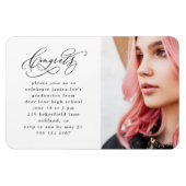 Magnet Flexible Chic Script One Photo Graduation Party (Horizontal)