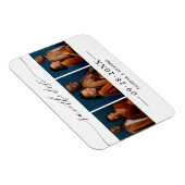 Magnet Flexible Chic Script Wedding Enregistrer La Date 3 Photo Co (Côté Droit)