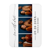 Magnet Flexible Chic Script Wedding Enregistrer La Date 3 Photo Co (Vertical)