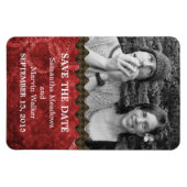 Magnet Flexible Chic Steampunk Photo Save the Date Magnet, Rouge (Horizontal)