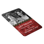 Magnet Flexible Chic Steampunk Photo Save the Date Magnet, Rouge (Côté Droit)