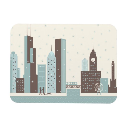 Magnet Flexible Chicago en hiver (Horizontal)