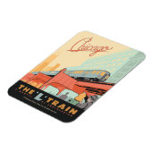 Magnet Flexible Chicago, IL - Train "L" (Côté Gauche)