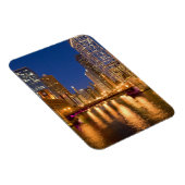 Magnet Flexible Chicago, Illinois, Skyline et Chicago River (Côté Droit)