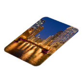 Magnet Flexible Chicago, Illinois, Skyline et Chicago River (Côté Gauche)