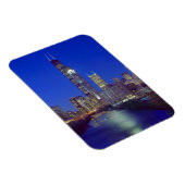 Magnet Flexible Chicago, Illinois, Skyline la nuit avec Chicago (Côté Droit)