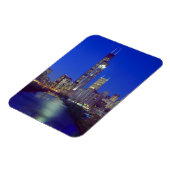 Magnet Flexible Chicago, Illinois, Skyline la nuit avec Chicago (Côté Gauche)