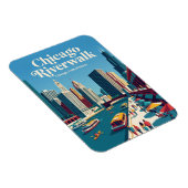 Magnet Flexible Chicago Riverwalk Illinois (Côté Droit)