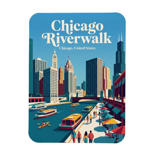 Magnet Flexible Chicago Riverwalk Illinois (Vertical)