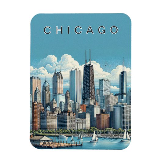 Magnet Flexible Chicago Skyline (Vertical)