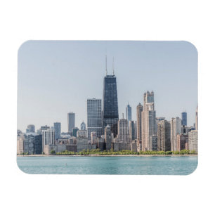 Magnet Flexible Chicago Skyline Avec Le Lac Michigan