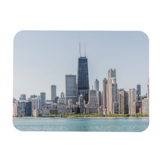 Magnet Flexible Chicago Skyline Avec Le Lac Michigan (Horizontal)