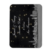 Magnet Flexible Chicago Skyline Black Gold Star Enregistrer la dat (Vertical)
