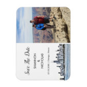 Magnet Flexible Chicago Skyline Fiançailles Photo Enregistrer La D (Vertical)