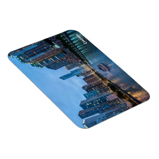 Magnet Flexible Chicago Skyline Sunset River (Côté Droit)